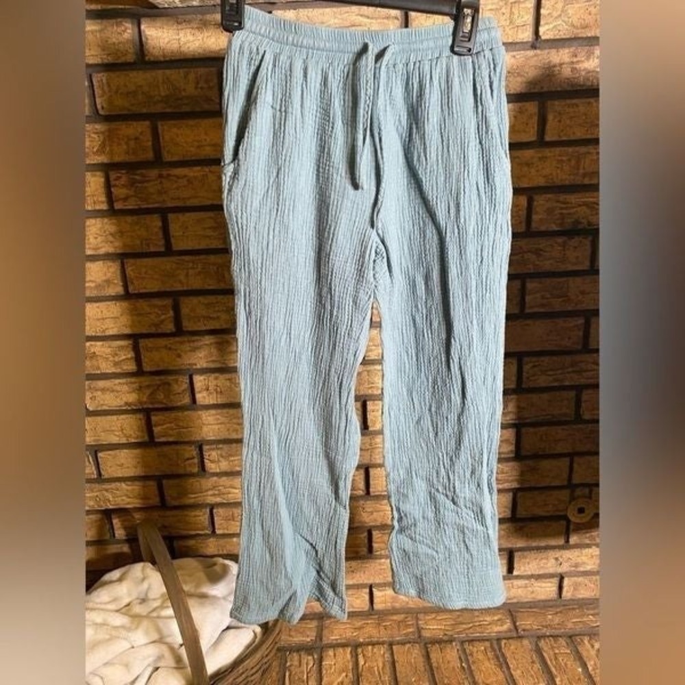Light blue cotton pants‎